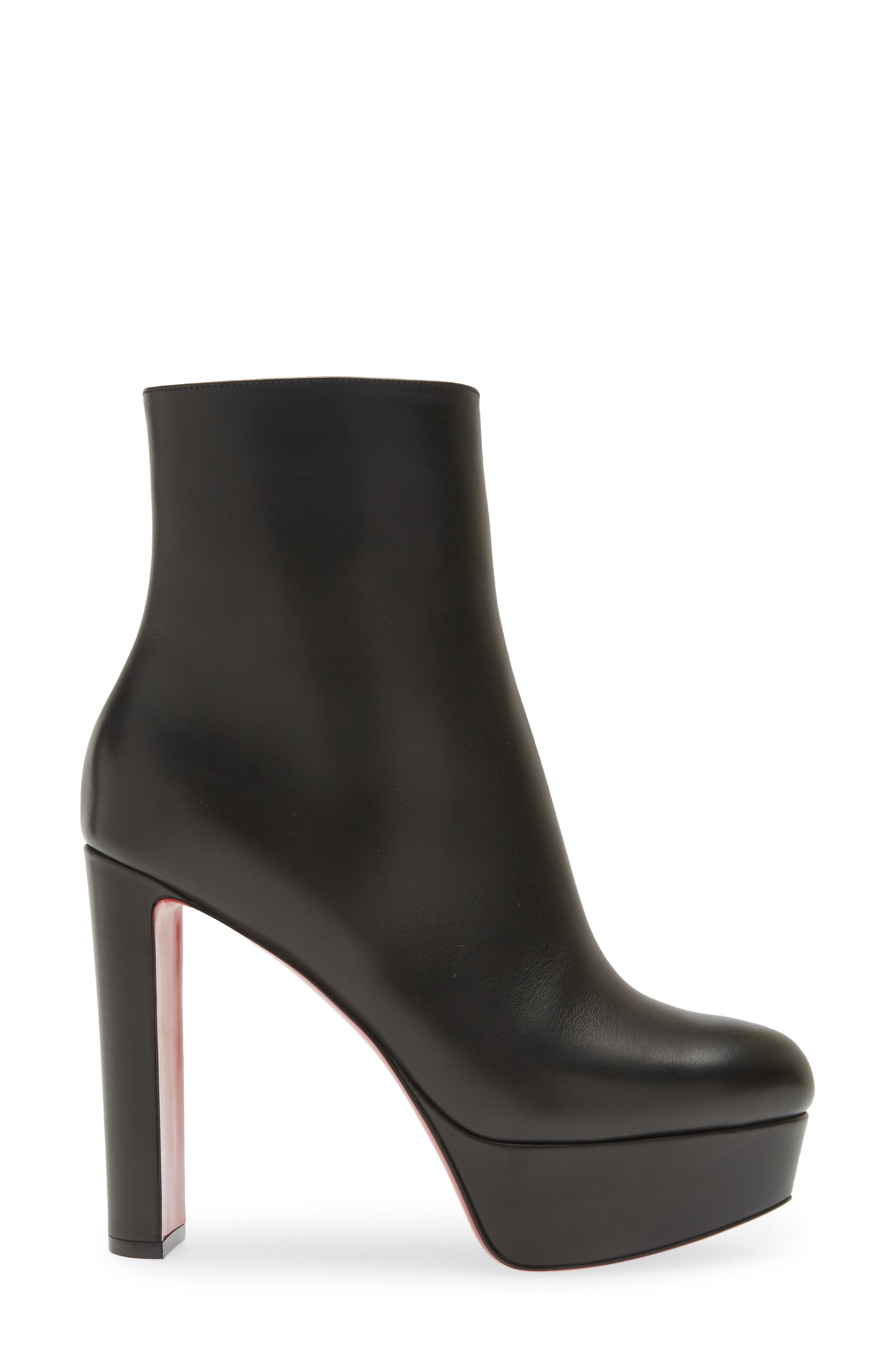 Christian Louboutin Loo Platform Bootie, Alternate, color, Black/Black