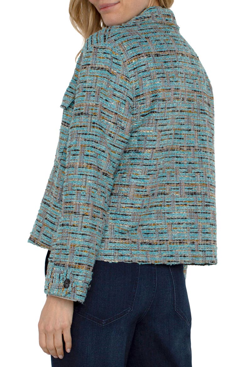 Boxy Bouclé Shacket, Alternate, color, OCEAN BOUCLE