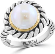EFFY Sterling Silver & 14K Gold Freshwater Pearl Ring