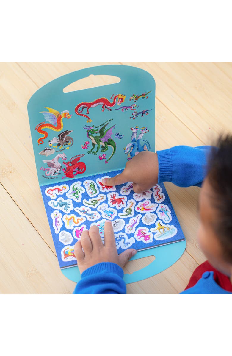 eeBoo Dragon Shiny Sticker Book, 200+ Sparkling Fantasy Stickers, 3 Sizes, Alternate, color, 