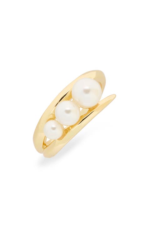 Faux Pearls In A Pod Ring