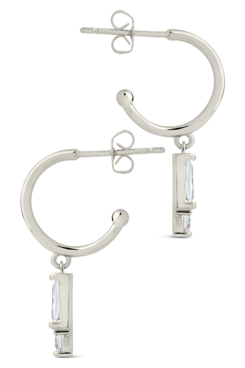 Teigen CZ Drop Hoop Earrings, Alternate, color, SILVER