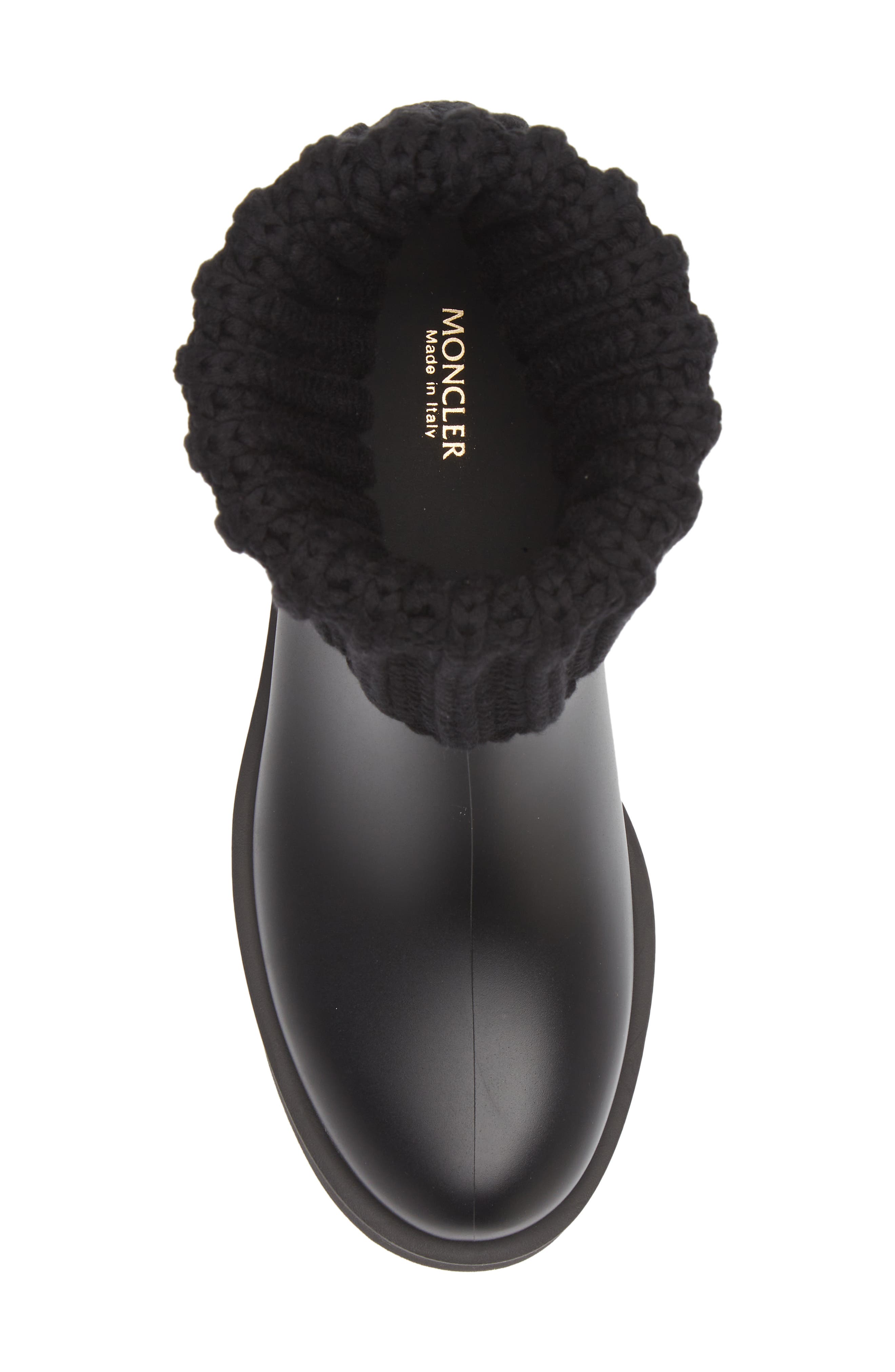 Moncler Ginette Rain Boot, Alternate, color, Black