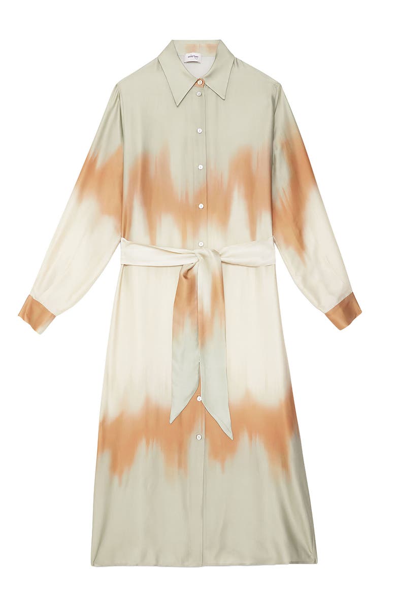 ottod'Ame Printed Viscose Long Shirt Dress, Alternate, color, Mint