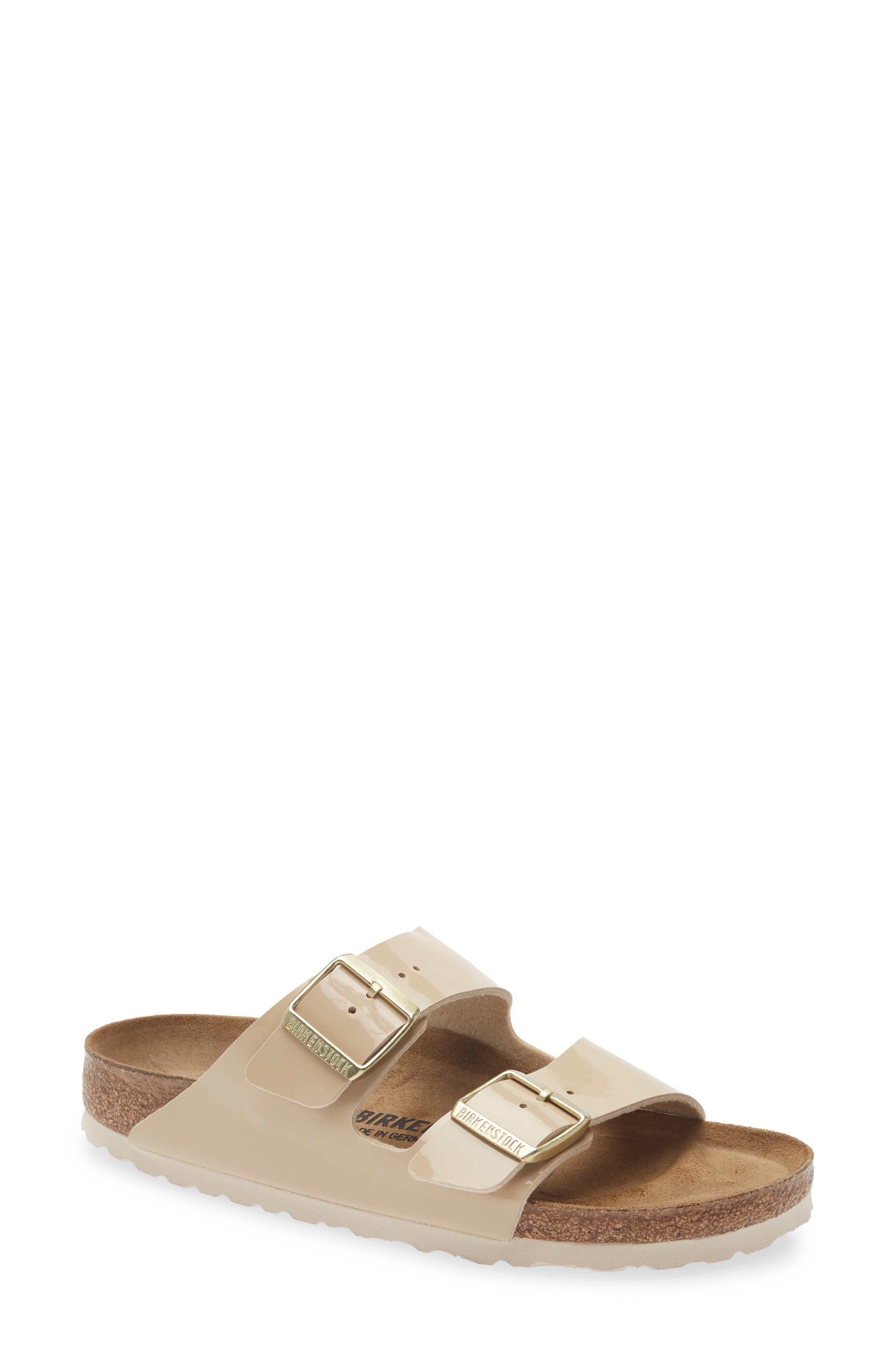Birkenstock Arizona Patent Sandal, Main, color, Sand