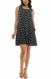 Nina Leonard Scoop Neck Sleeveless Dress