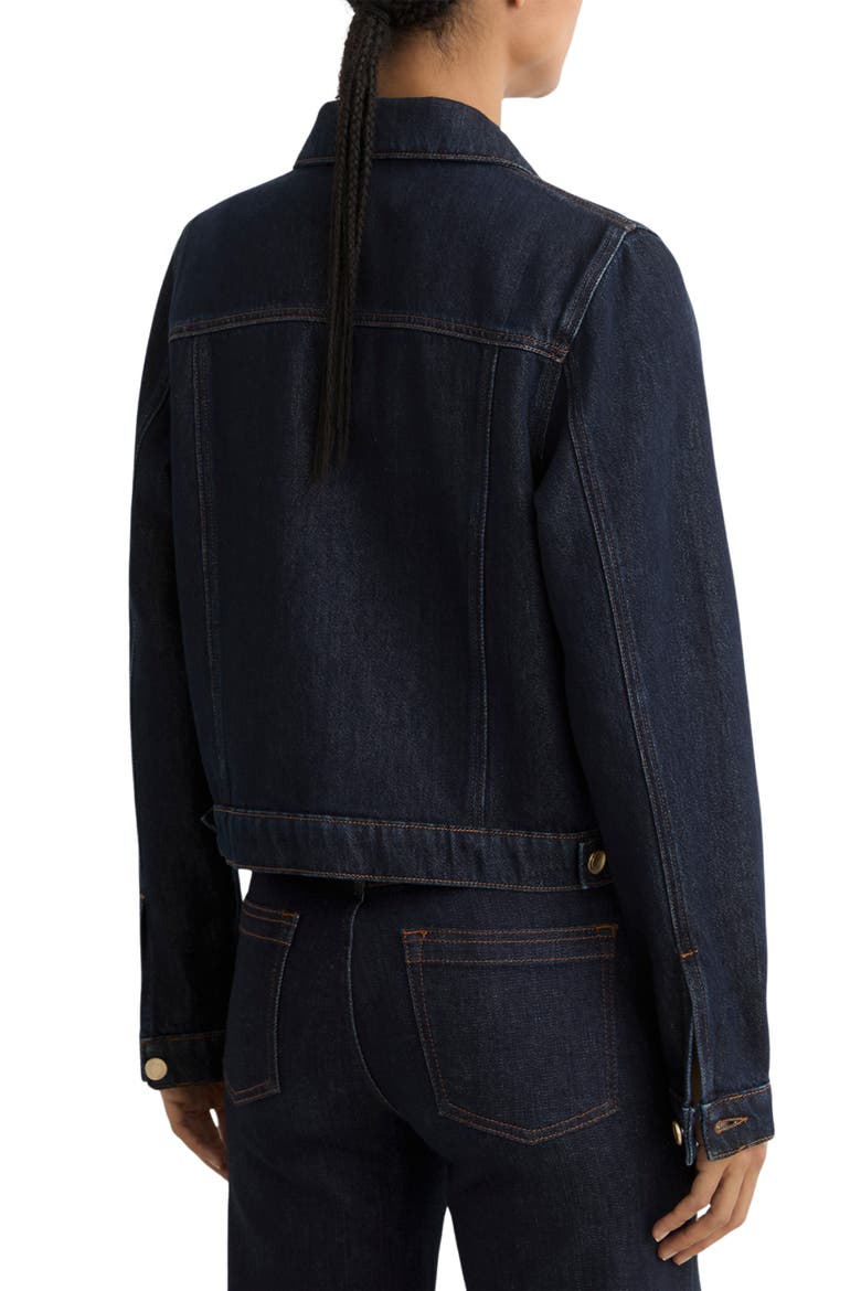 Carmen Denim Trucker Jacket, Alternate, color, DARK BLUE