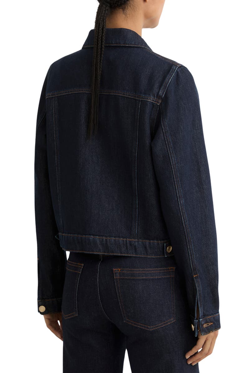 Reiss Carmen Denim Trucker Jacket, Alternate, color, Dark Blue