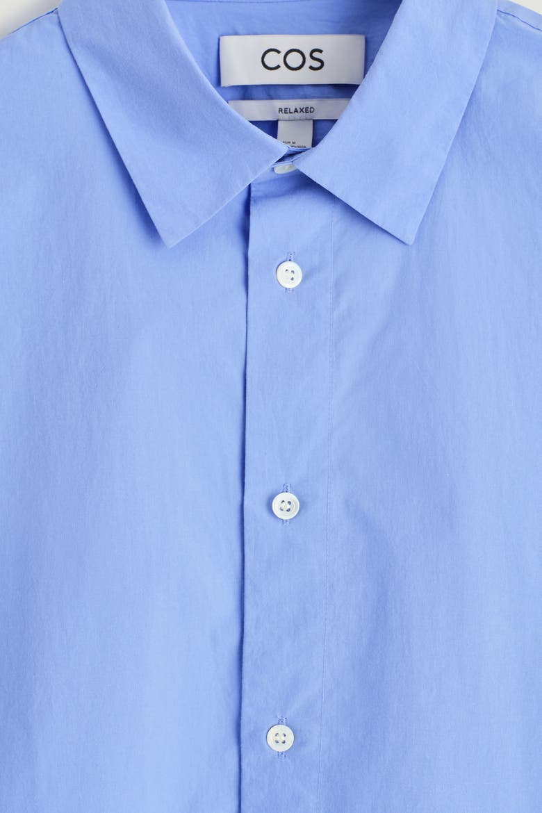 Relaxed Pima Cotton Poplin Shirt, Alternate, color, BRIGHT BLUE