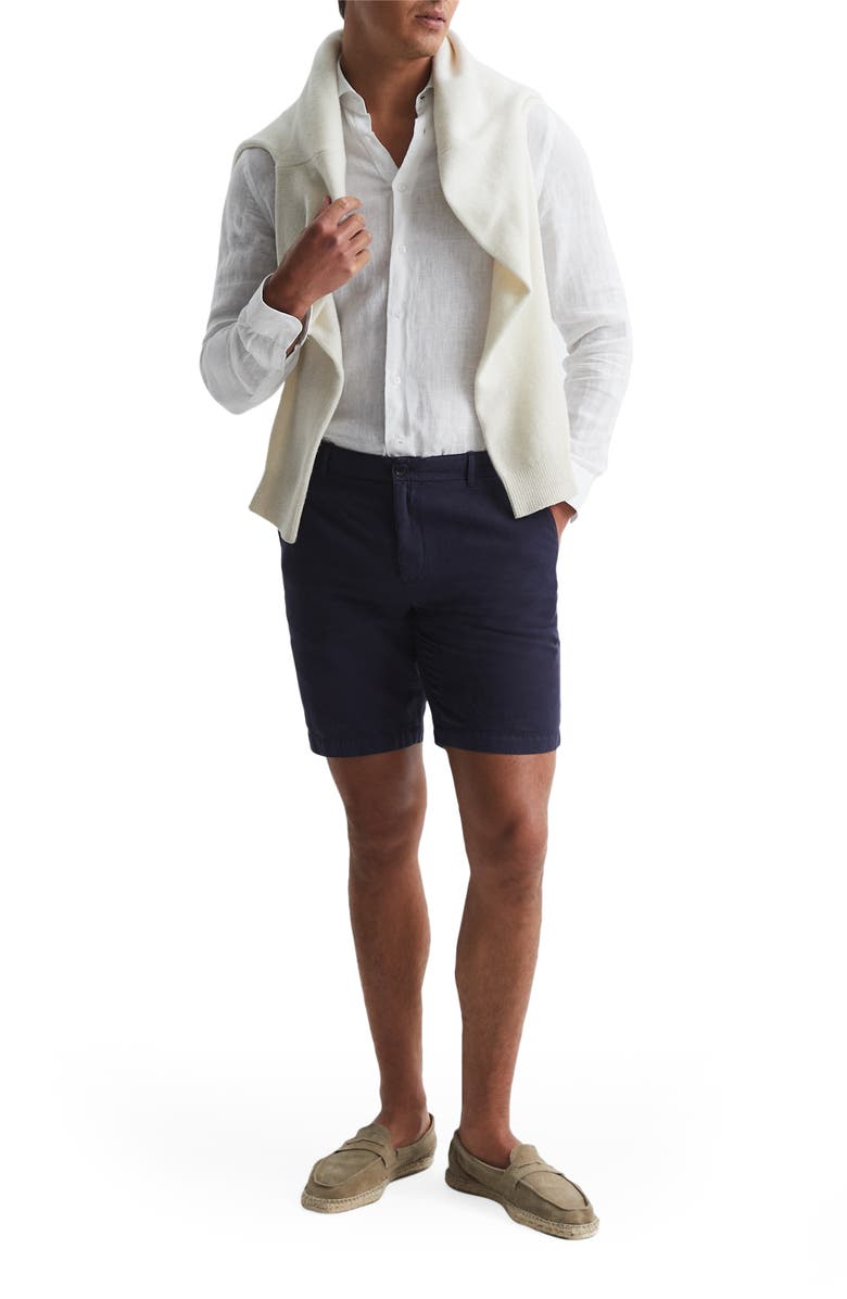 Reiss Ruban Linen Button-Up Shirt, Alternate, color, White