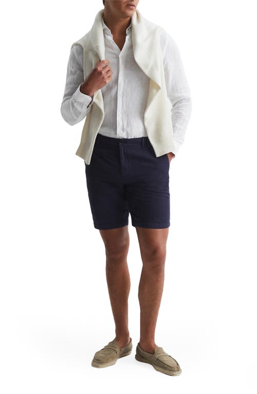 Reiss Ruban Linen Button-up Shirt In White