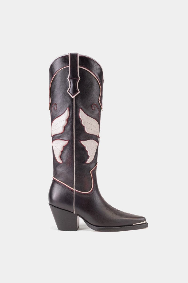 Leather Western Boots Gaela, Main, color, Burgundy