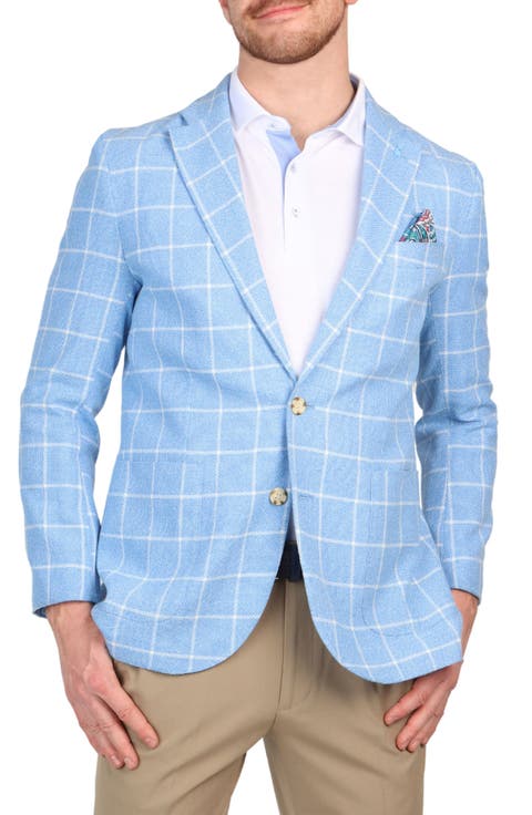 Textured Yarn Dyed Windowpane Sport Coat