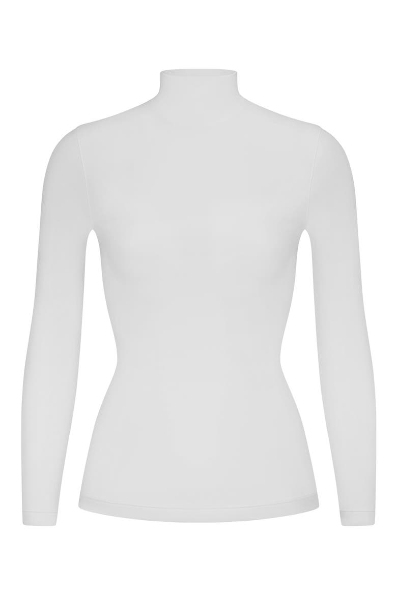 Noelle Performance Mock Neck Top, Alternate, color, WHITE
