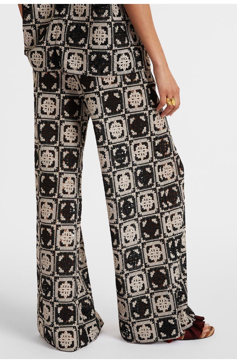 La DoubleJ Palazzo Pants, Alternate, color, Mini Tiles Macrame
 Black