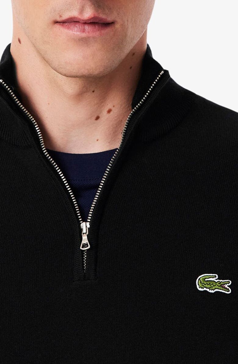 Lacoste Regular Fit Quarter Zip Sweater, Alternate, color, Noir