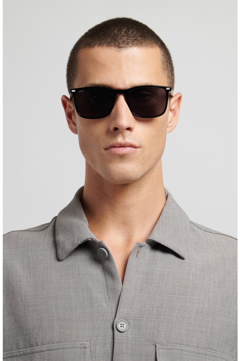 56mm Sunglasses, Alternate, color, BLACK/ GREY