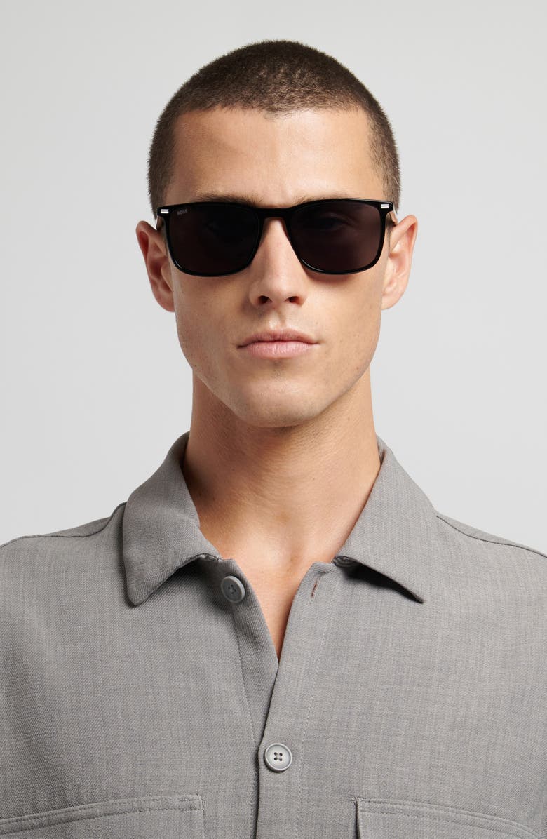 BOSS 56mm Sunglasses, Alternate, color, Black/ Grey