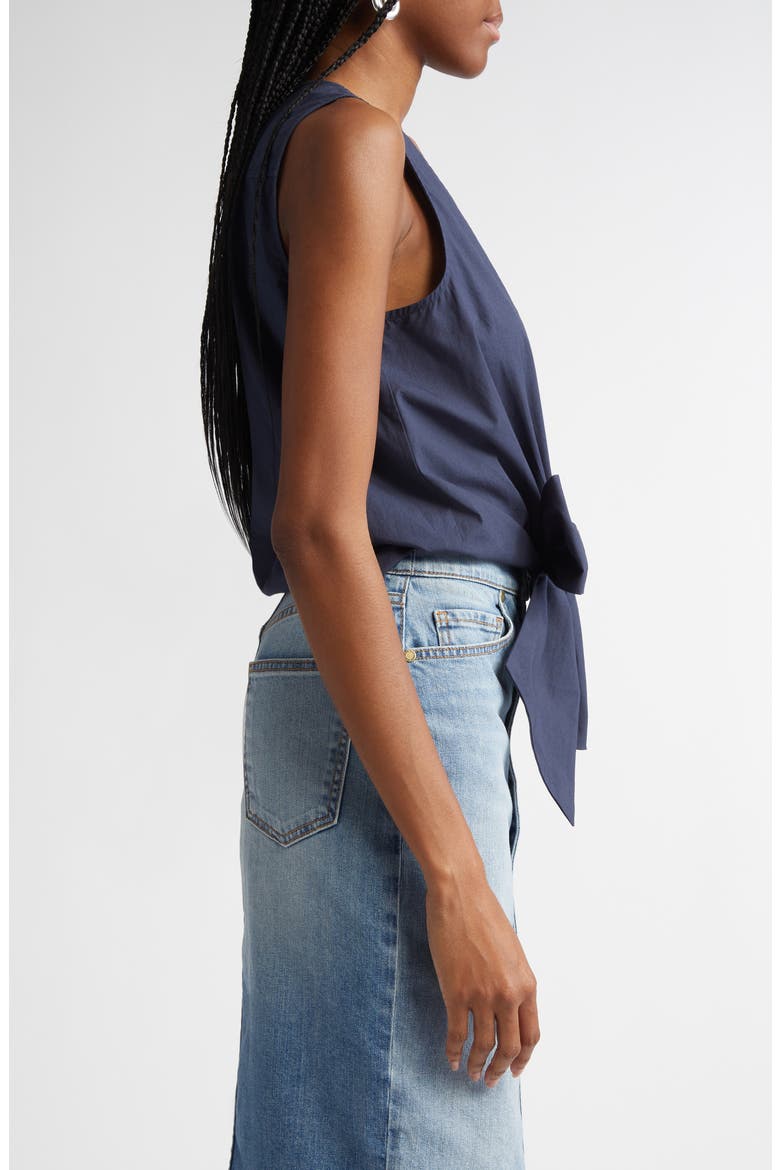 Svetlana Tie Hem Sleeveless Crop Top, Alternate, color, NAVY