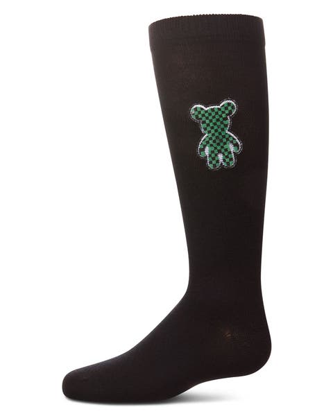 Boxed Bear Patch Knee High Socks (Little Kid & Big Kid)