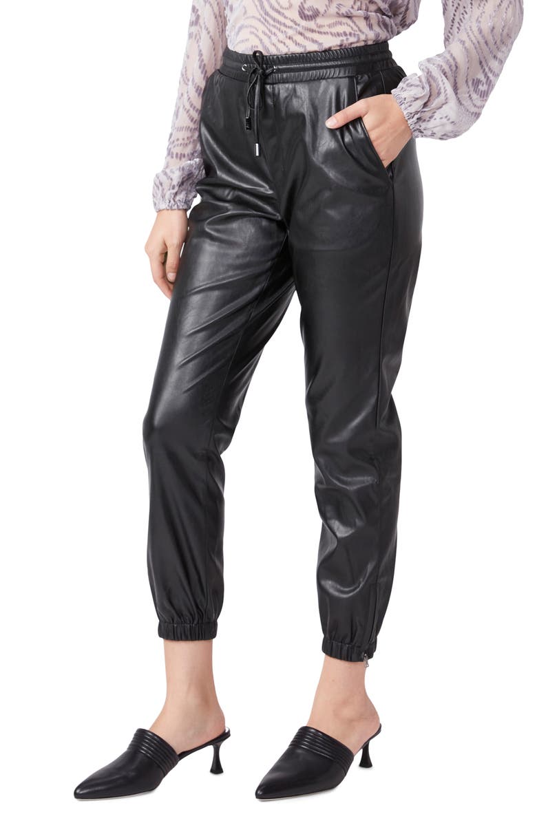 PAIGE Viviette Faux Leather Joggers, Alternate, color, 