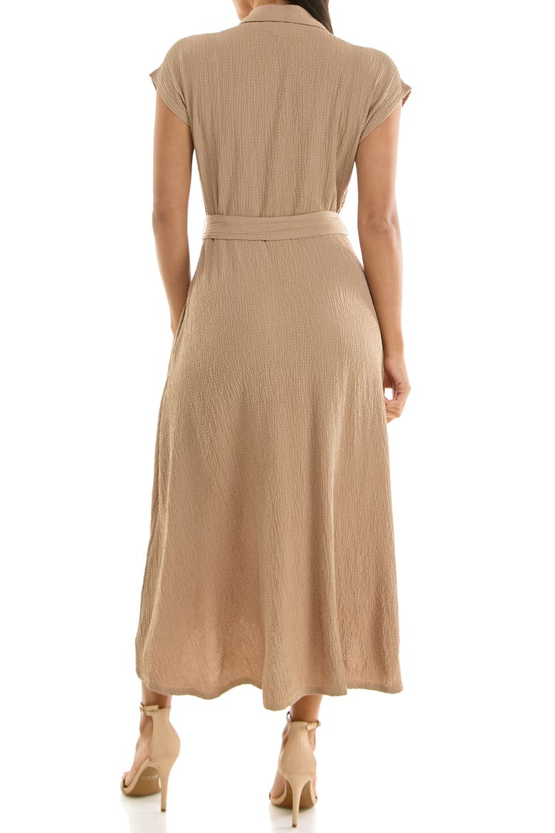 Cap Sleeve Shirtdress, Alternate, color, TAN