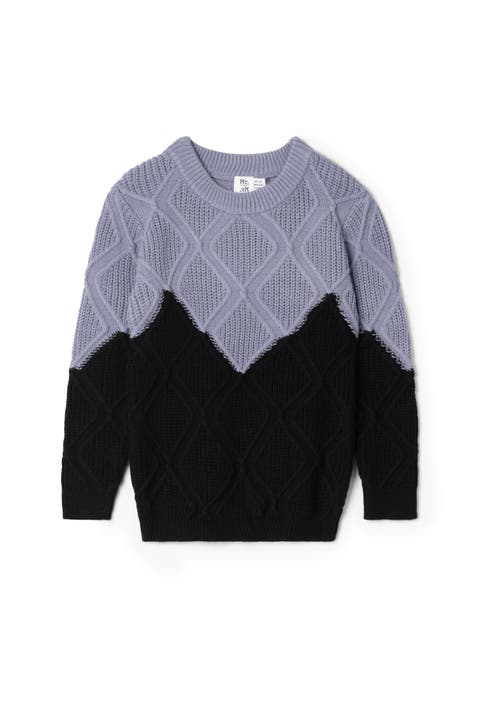 Diamond Knit Long Sleeve Sweater (Toddler, Little Kid & Big Kid)