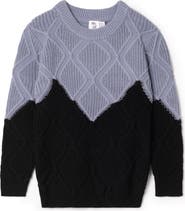 Mr. Mr. Diamond Knit Long Sleeve Sweater