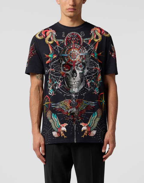 Round Neck T-Shirt Tattoo Stones Men