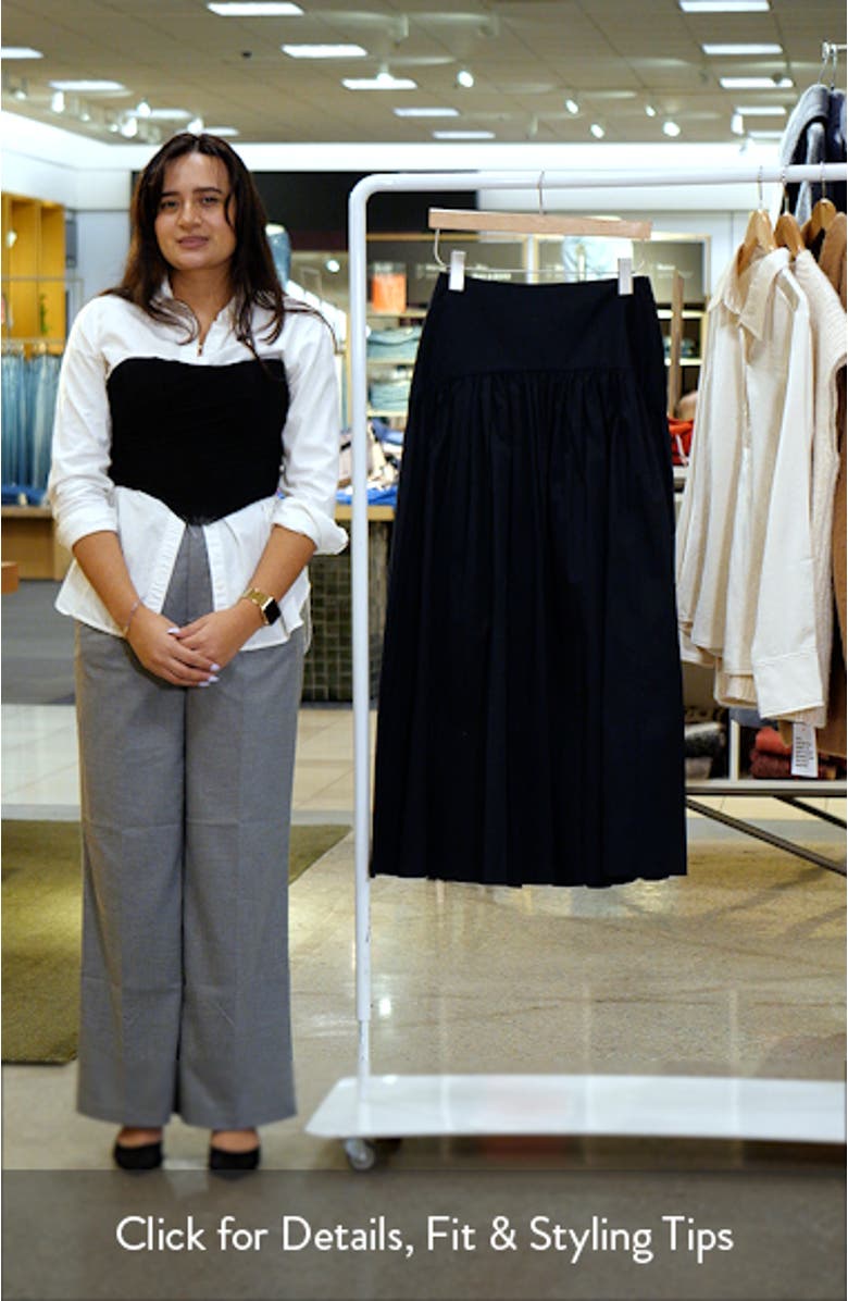 Procida Asymmetric Gathered Stretch Cotton A-Line Skirt, sales video thumbnail