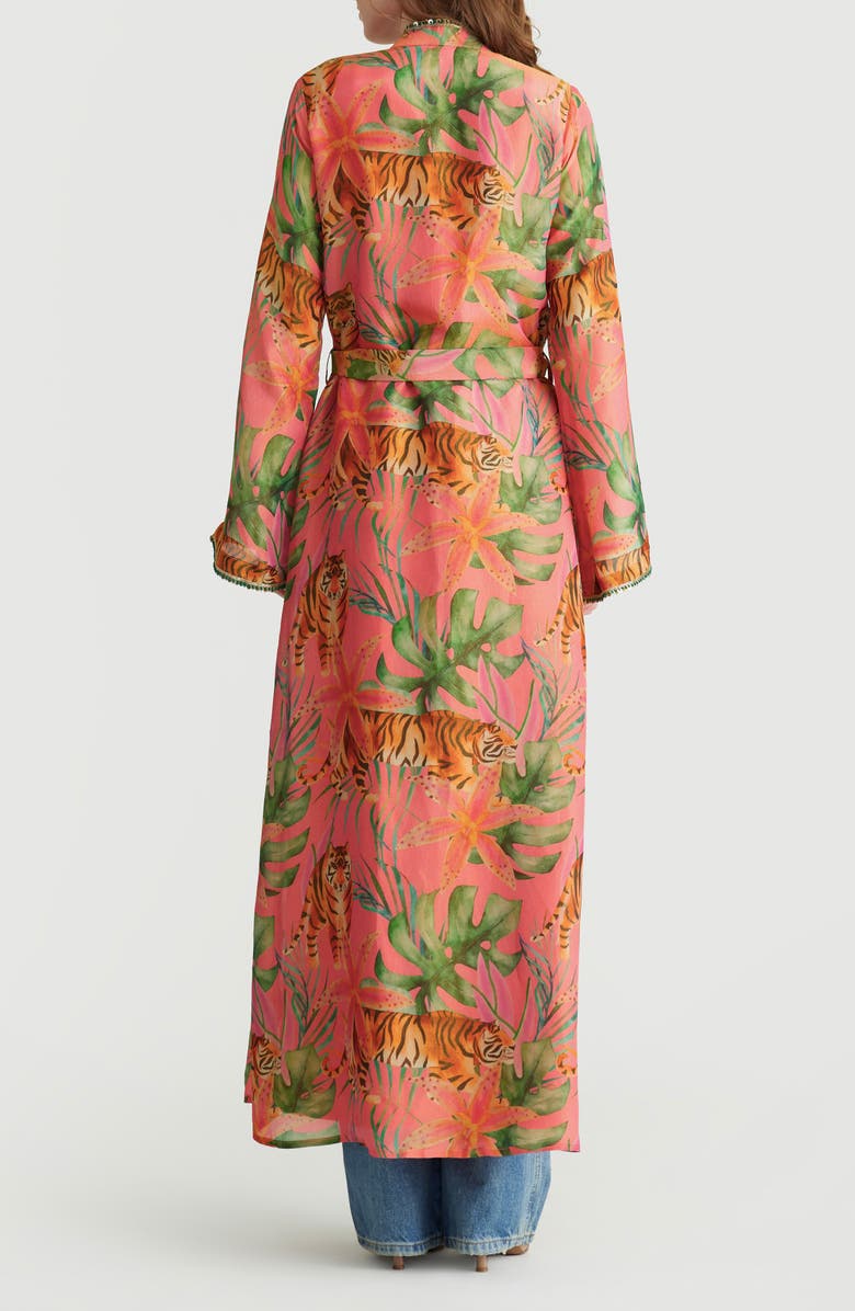 holiCHIC Shira Tiger Print Duster, Alternate, color, Pink