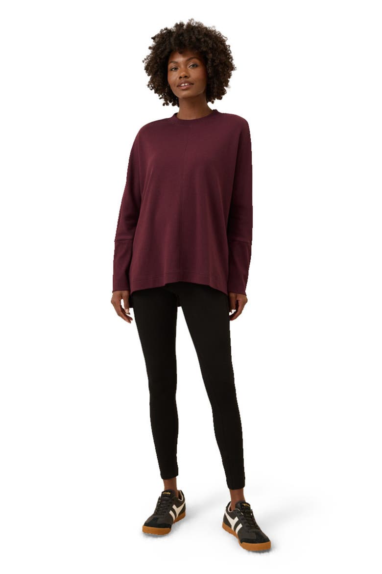 Organic Cotton Airplane Long Sleeve Poncho, Main, color, Windsor Wine