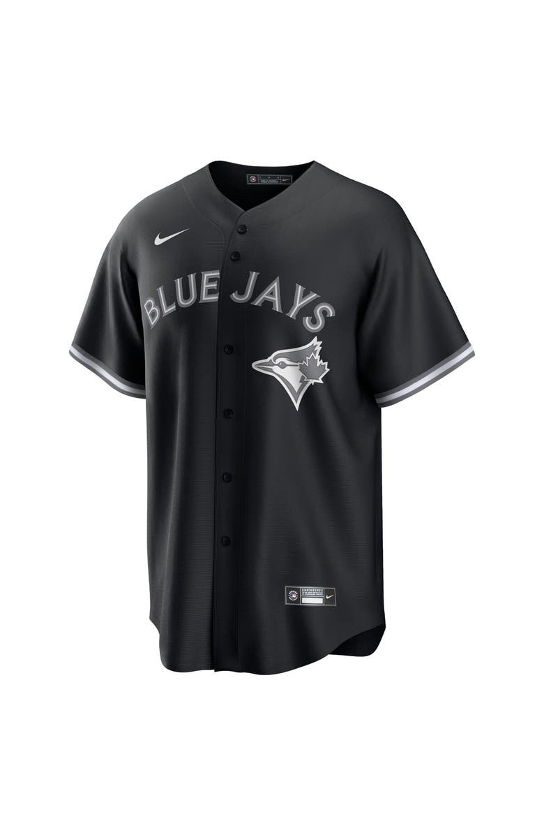 Nike Men's Nike Black/White Toronto Blue Jays Official Replica Jersey, Alternate, color,