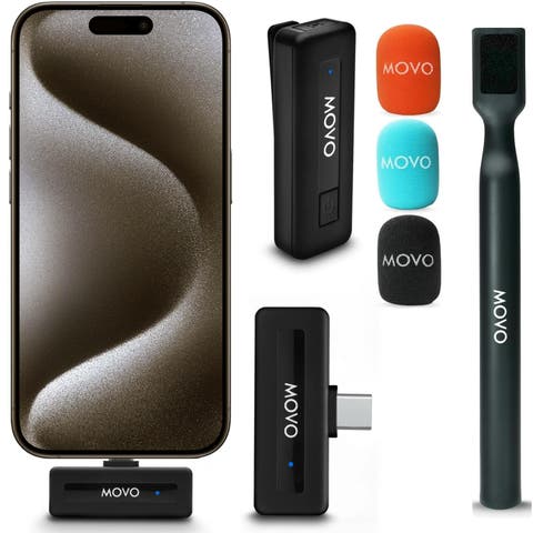 Wireless Mini UC Ultra Compact Wireless Lavalier Microphone for iPhone 15 and up with WMX-HM Handheld Adapter