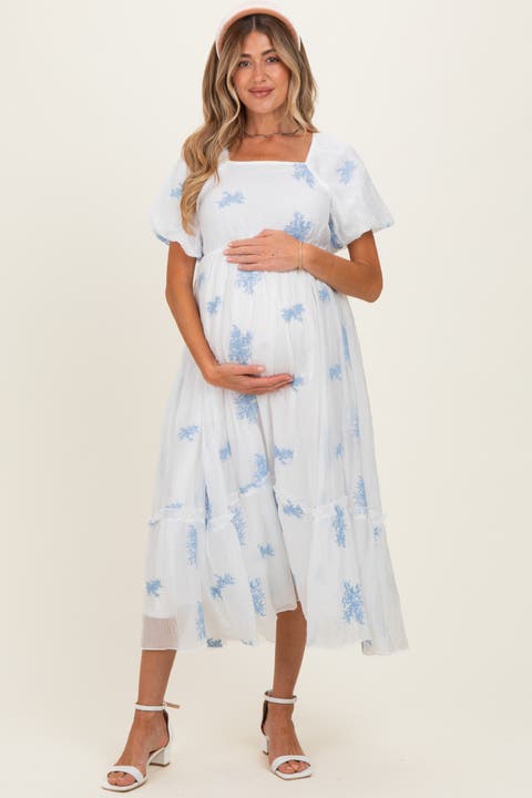 Floral Print Ruffle Hem Midi Dress