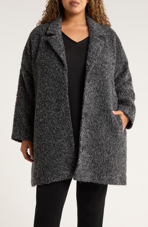 Eileen Fisher Notch Collar Long Coat In Gray
