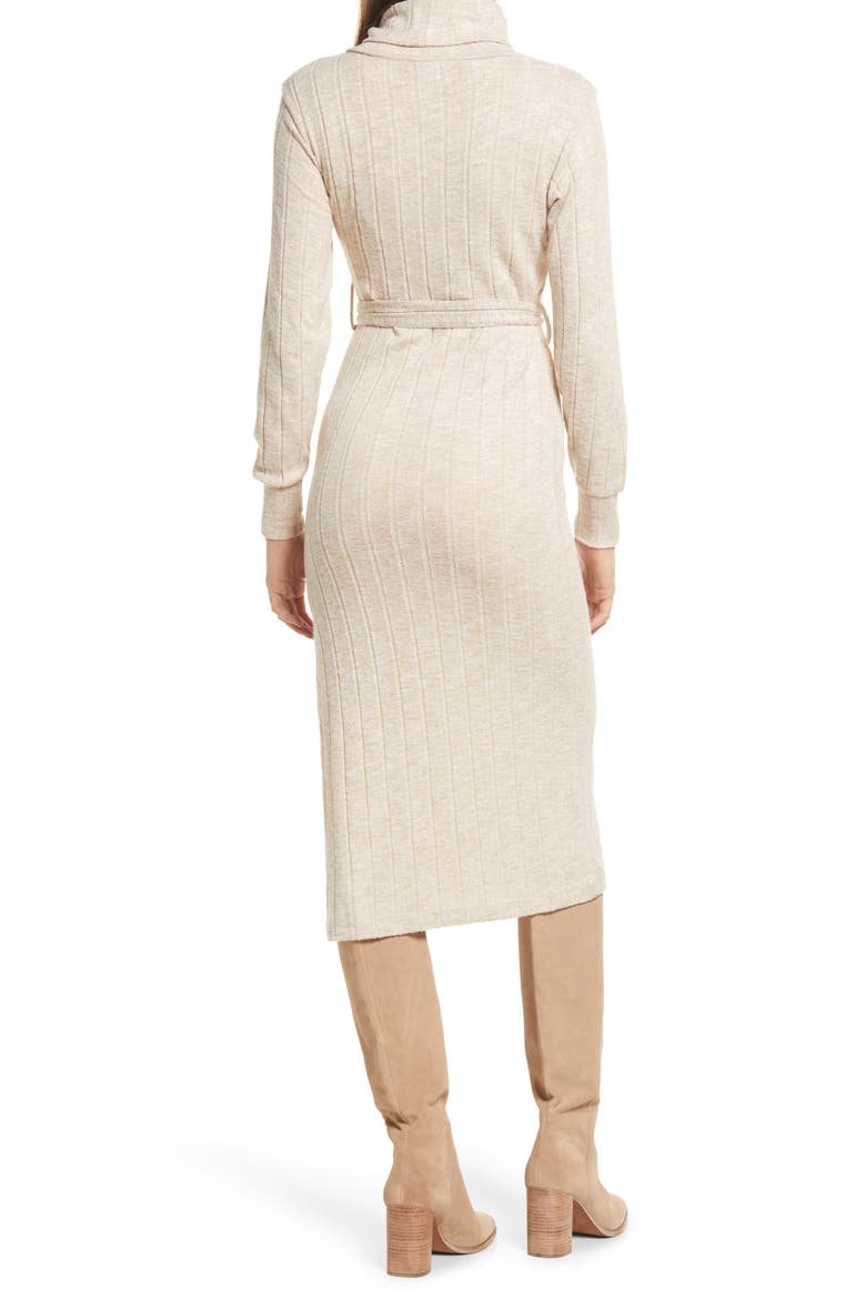 Long Sleeve Turtleneck Sweater Dress, Alternate, color, CAMEL