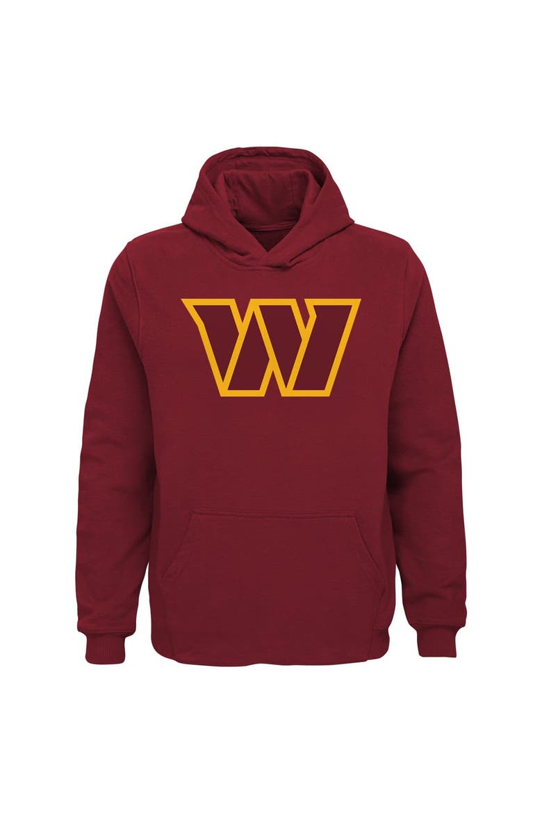 Youth Burgundy Washington Commanders Team Logo Pullover Hoodie, Alternate, color, Burgundy