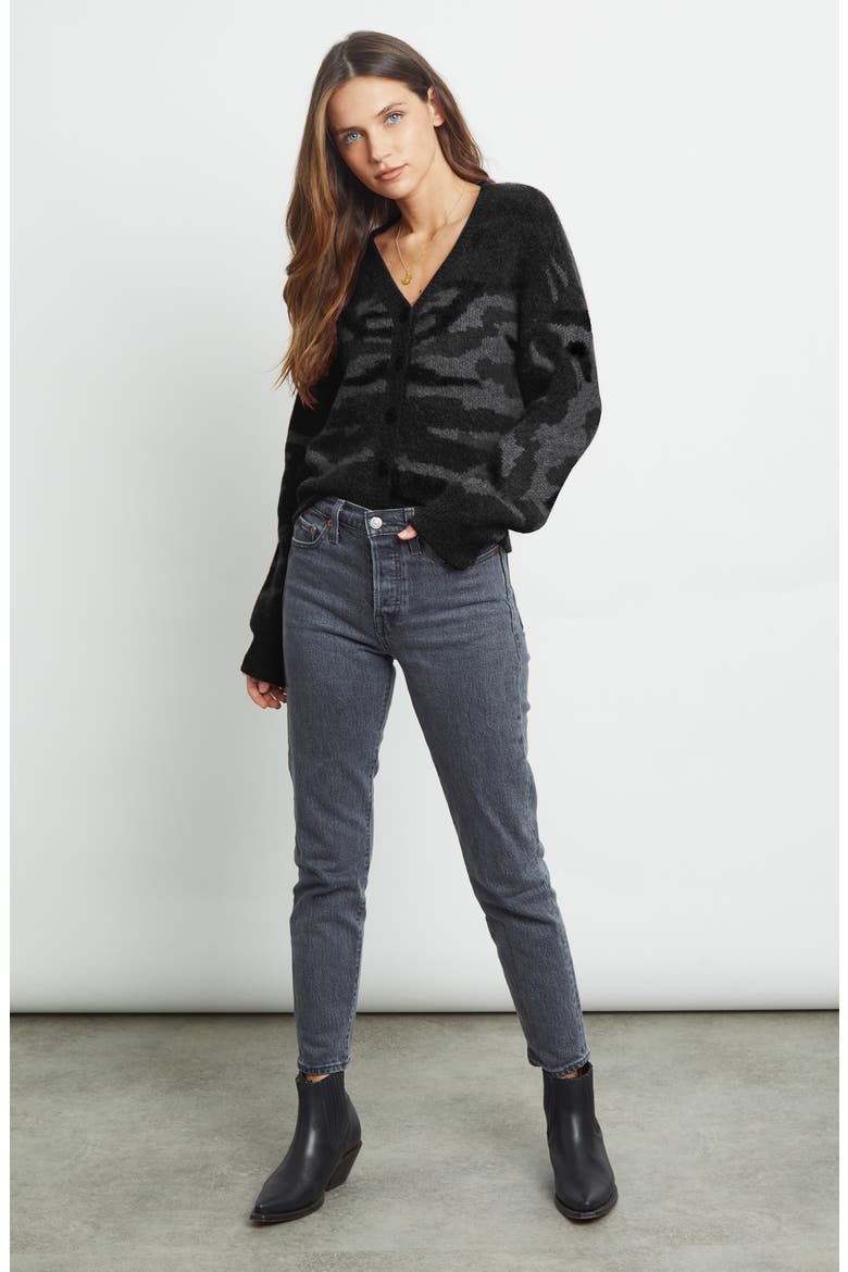 Veronica Camo Cardigan, Alternate, color, GREY CAMO