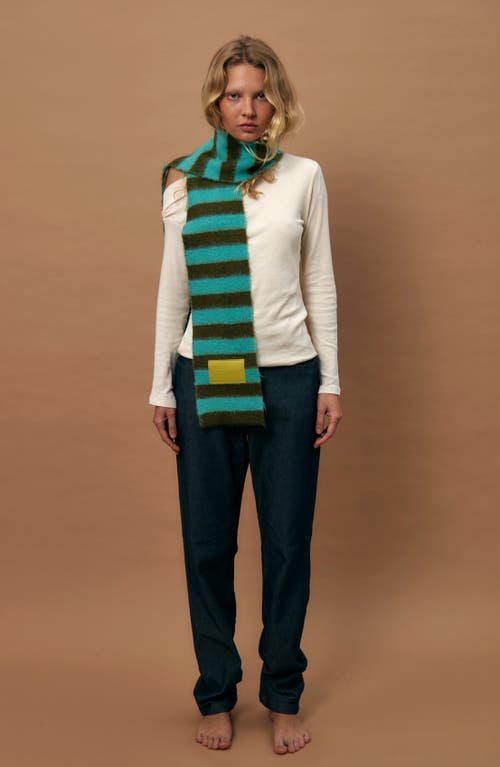Susmie's Polar Stripe Scarf In Green