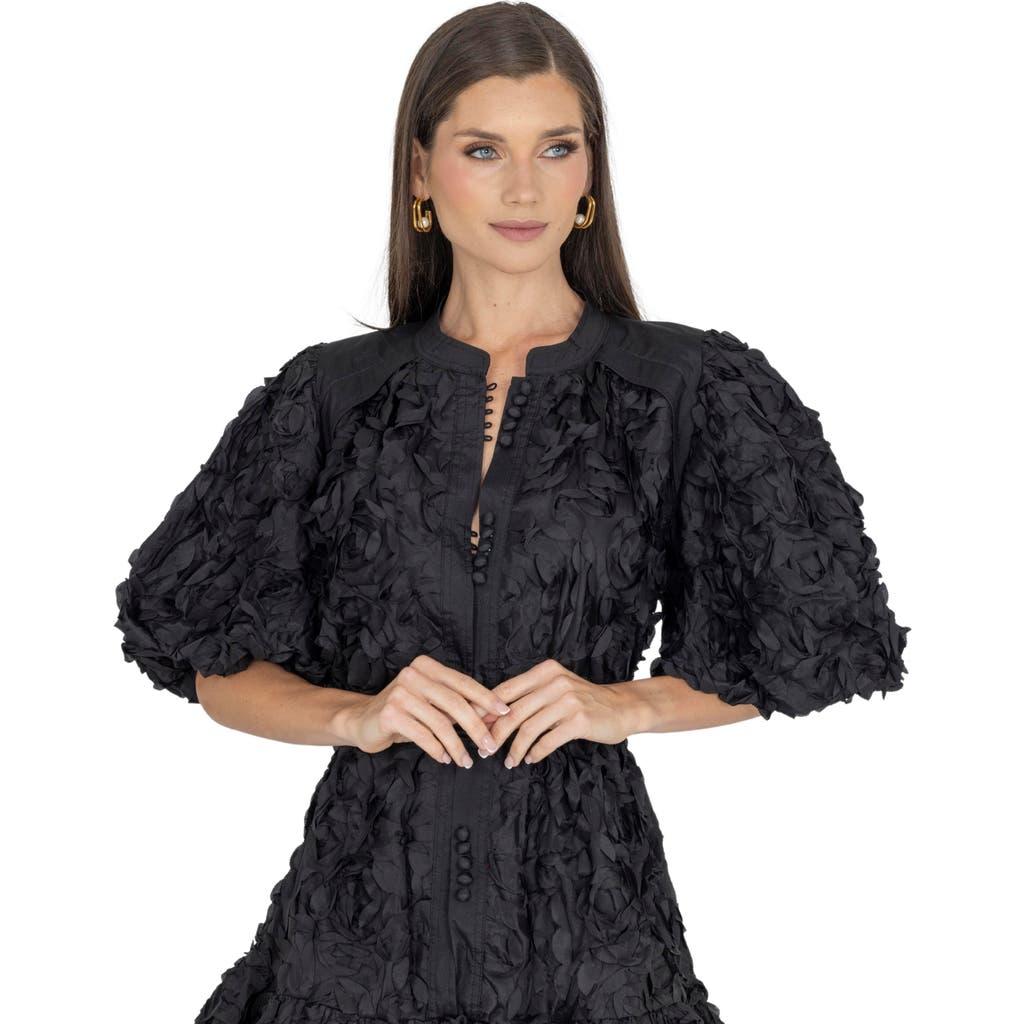 Akalia Eli Lace-up Mini Dress In Black