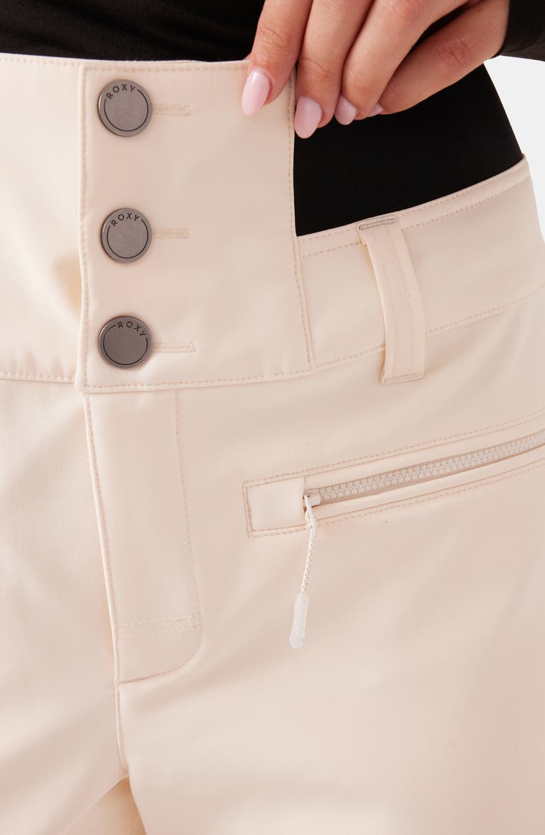 Roxy Rising High Waterproof Shell Snow Pants, Alternate, color, White Aspa