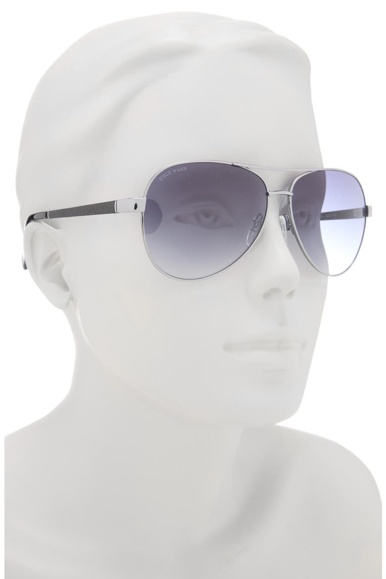 59mm Heritage Aviator Sunglasses, Alternate, color, LIGHT GUNMETAL