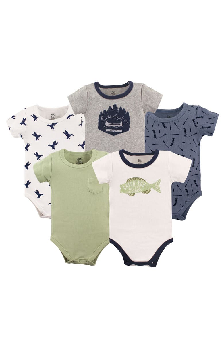 Yoga Sprout Soft Cotton Rompers, Main, color, Explorer