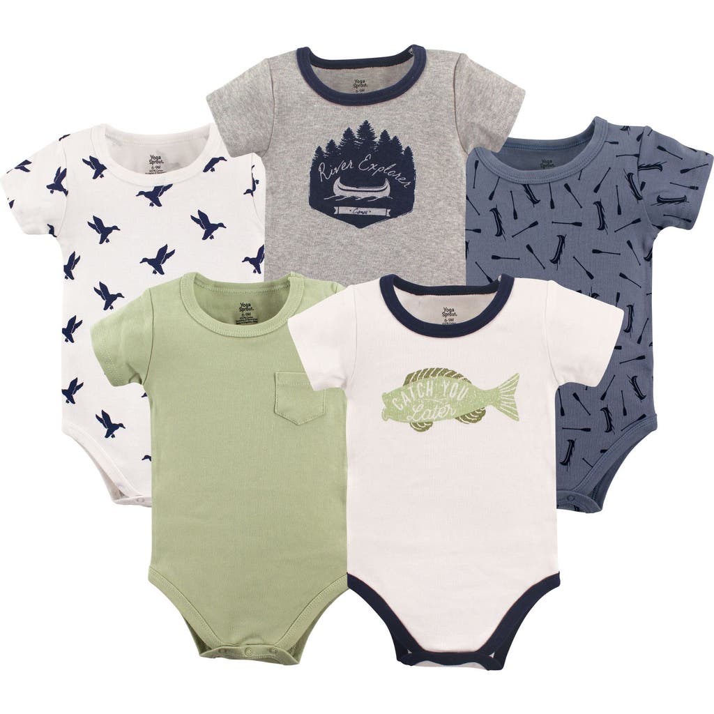 Yoga Sprout Babies' Soft Cotton Rompers In Multi