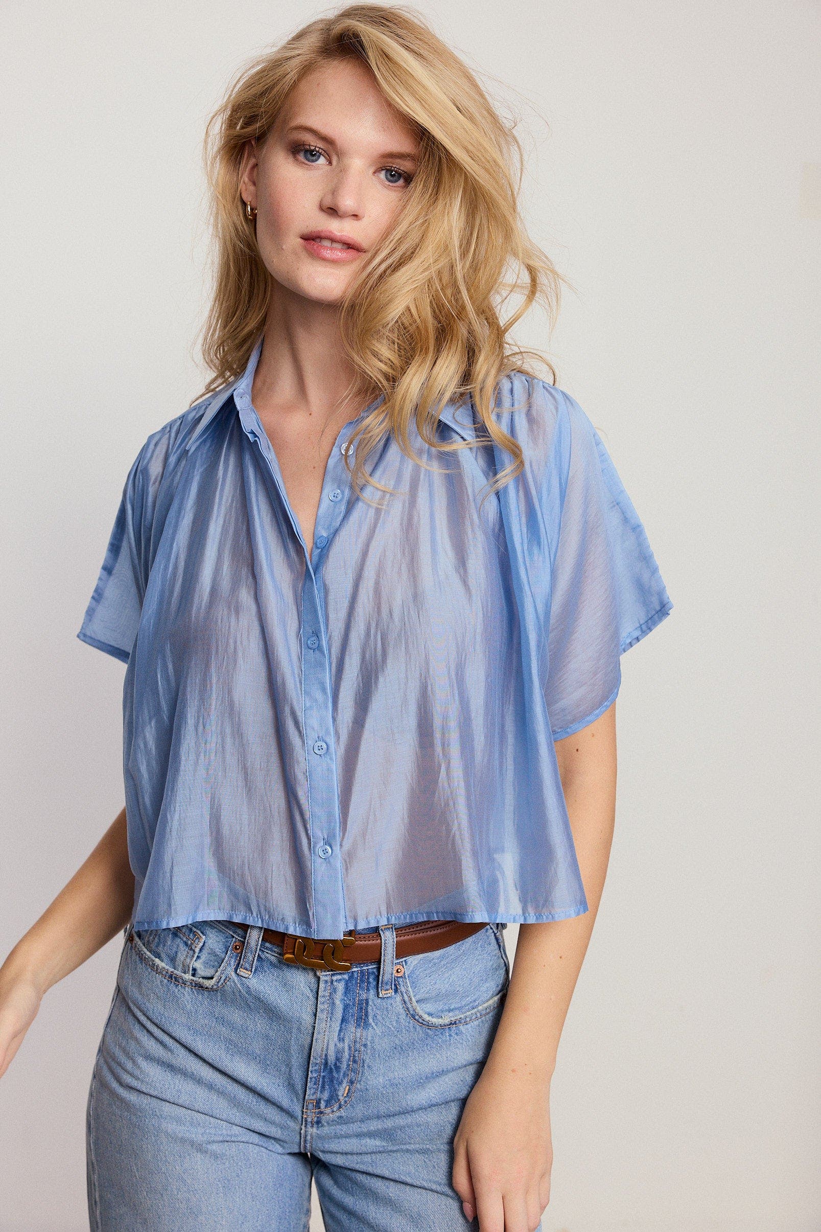 The Shirt By Rochelle Behrens The Hayden Shirt In Blue