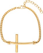 EYE CANDY LOS ANGELES Carson Cross Titanium Chain Link Bracelet