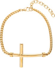 EYE CANDY LOS ANGELES Carson Cross Titanium Chain Link Bracelet
