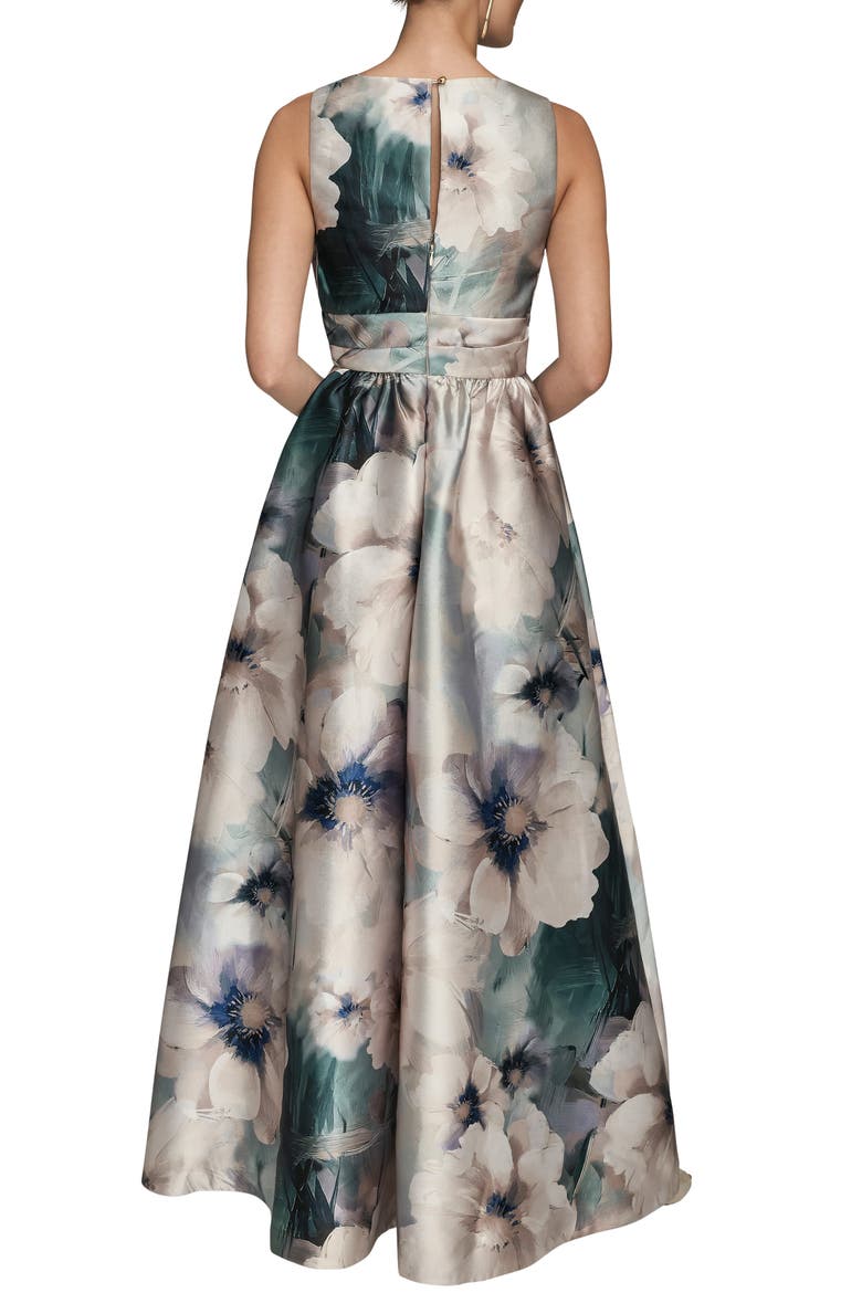 Floral Plunge Neck Ball Gown, Alternate, color, LAUREL MULTI