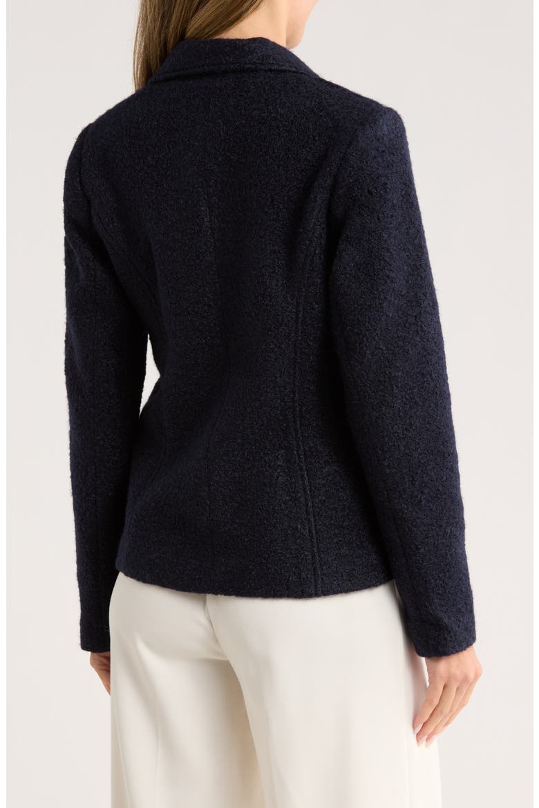 Notch Lapel Bouclé Blazer, Alternate, color, NAVY